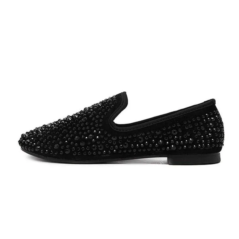 Elegant Rhinestone Luxury Brand Casual,Wedding,Party Wear Flat Loafers Shoes-Unique and Classy