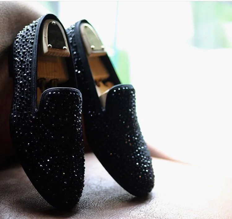 Elegant Rhinestone Luxury Brand Casual,Wedding,Party Wear Flat Loafers Shoes-Unique and Classy