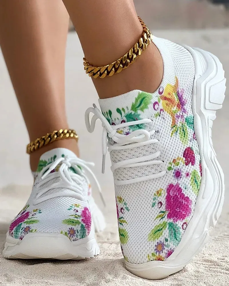 Eliana - Orthopädische Turnschuhe mit Blumenmuster