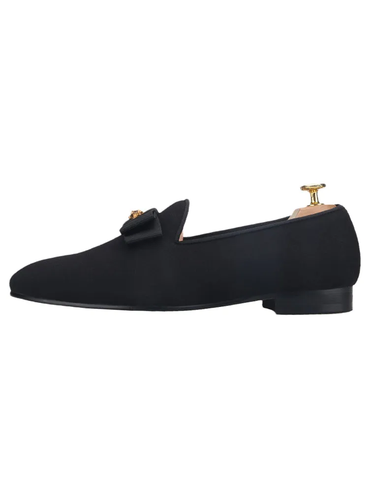 European and American style men's slip-on handmade loafers, luxury leopard head fasteners, bow style trendy driving shoes, slip-on shoes