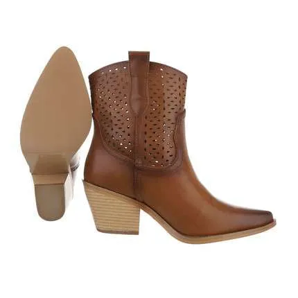 Faith Cowboy Style Chunky Heel Ankle Boots
