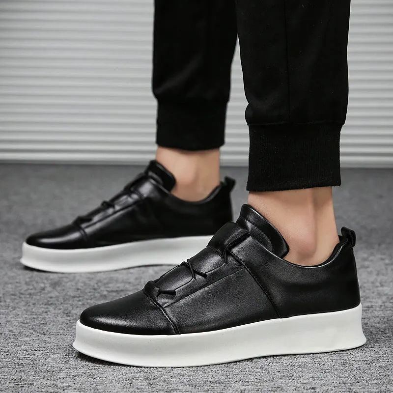 Fashionable leather loafers slip on
