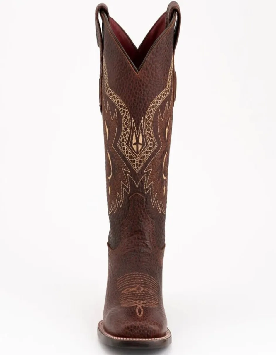 Ferrini Women's Toro Square Toe Boots Handcrafted - Brown