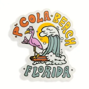 Flamingo Pcola Beach Sticker