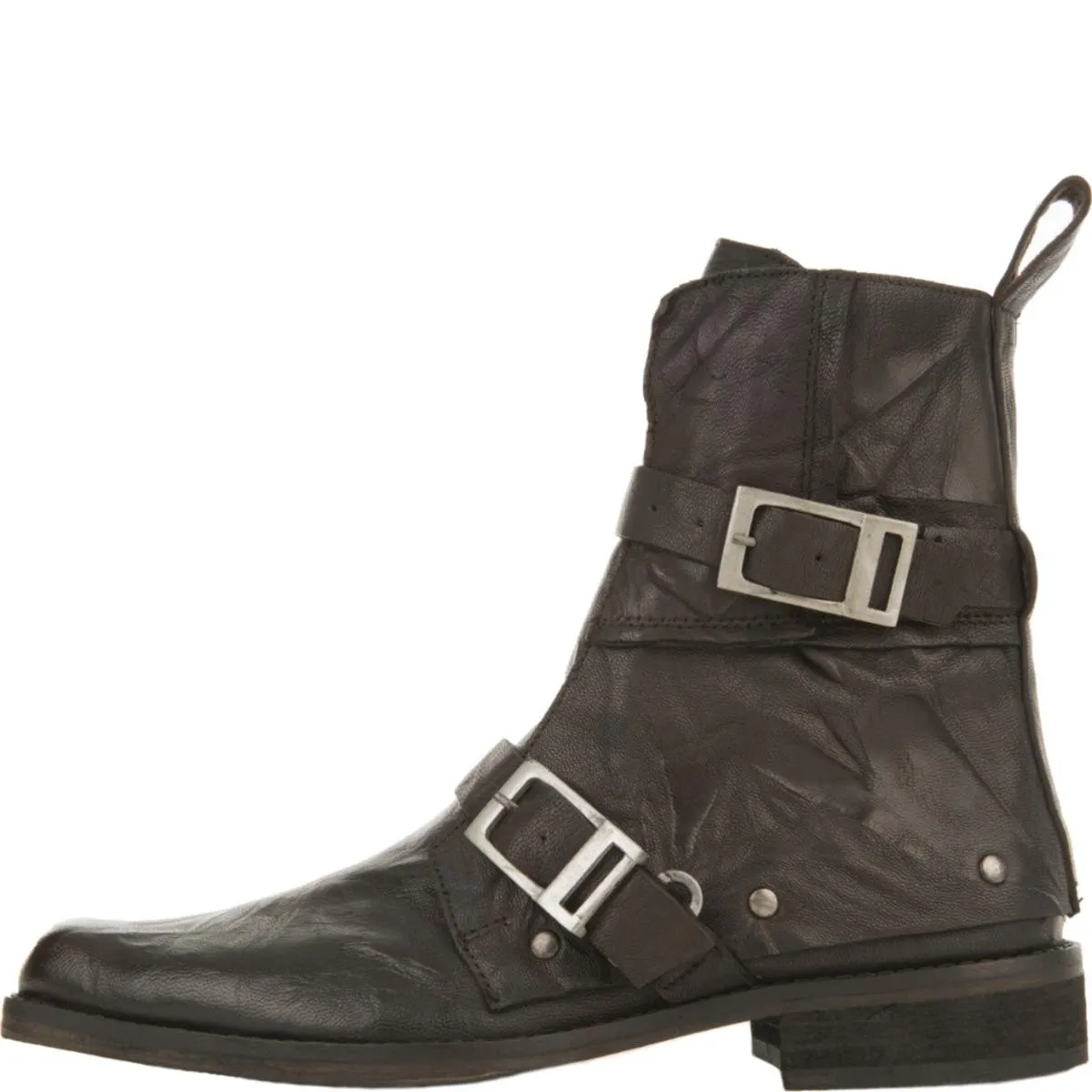 Free People Outsiders Black Moto Boots Black