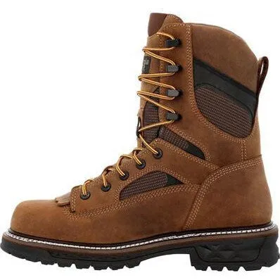 Georgia Men's LTX Logger 9" Soft Toe Waterproof Work Boot- Brown- GB00668