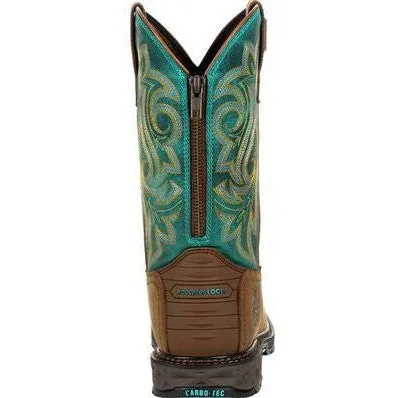 Georgia Women's Carbo Tec LT 10" Steel Toe Waterproof Zip Western Work Boot- GB00386