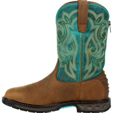 Georgia Women's Carbo Tec LT 10" Steel Toe Waterproof Zip Western Work Boot- GB00386