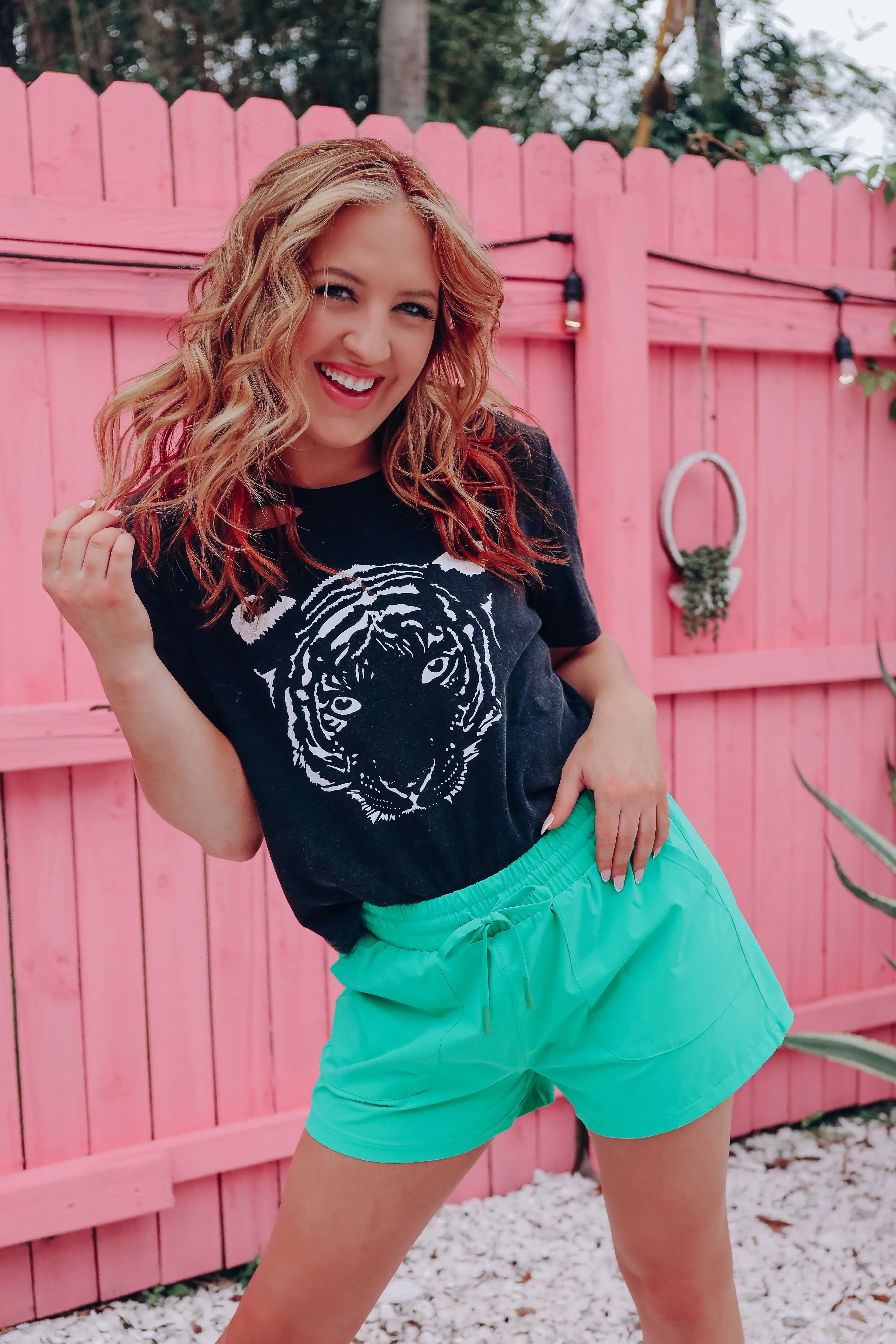 Go Get 'Em Tiger Distressed Graphic Tee - Black