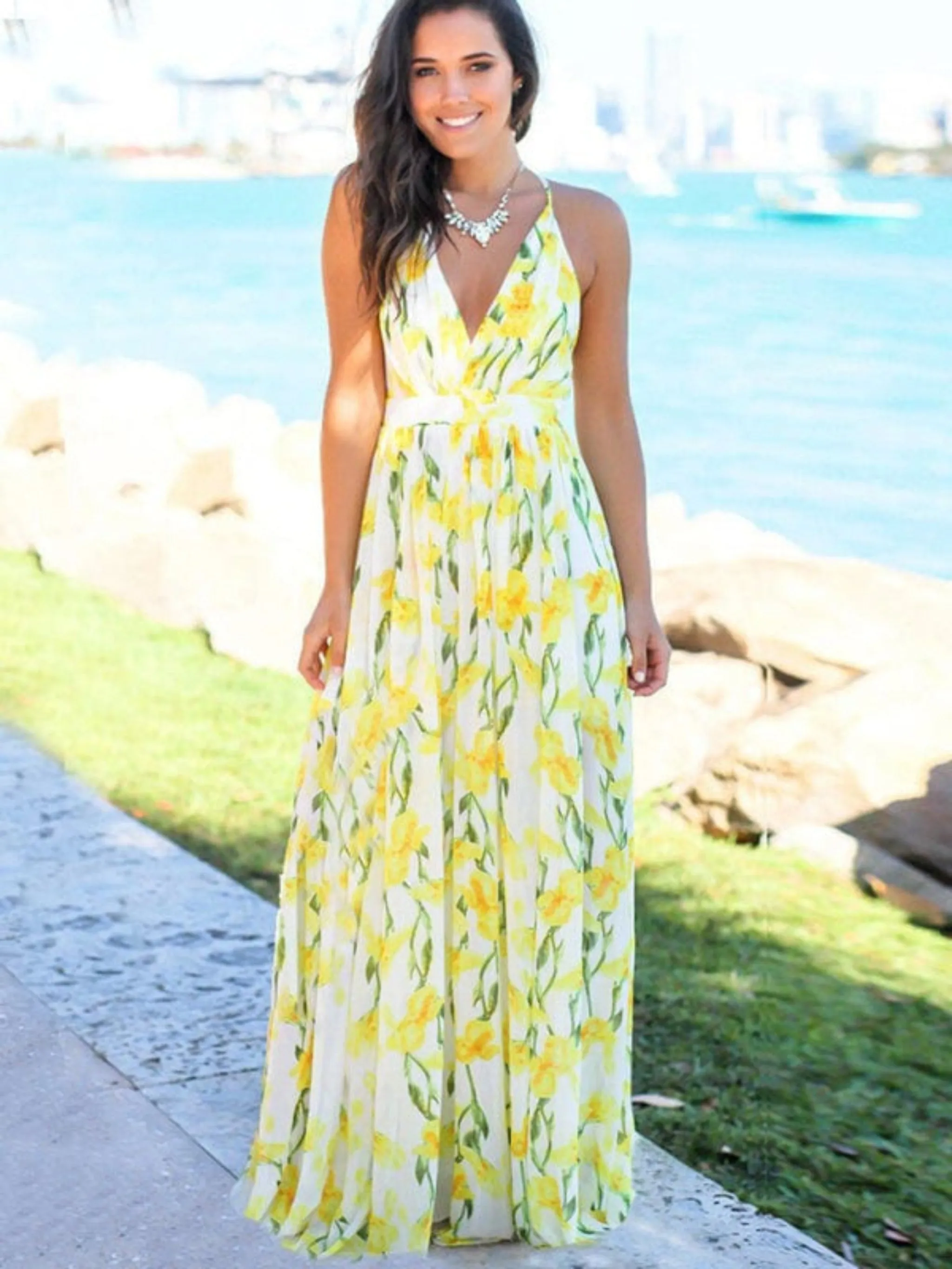 GYPSY GIRL - Printed Maxi Beach Dress