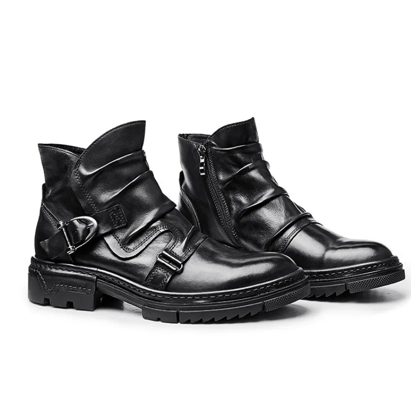 Harding Leather Biker Boots