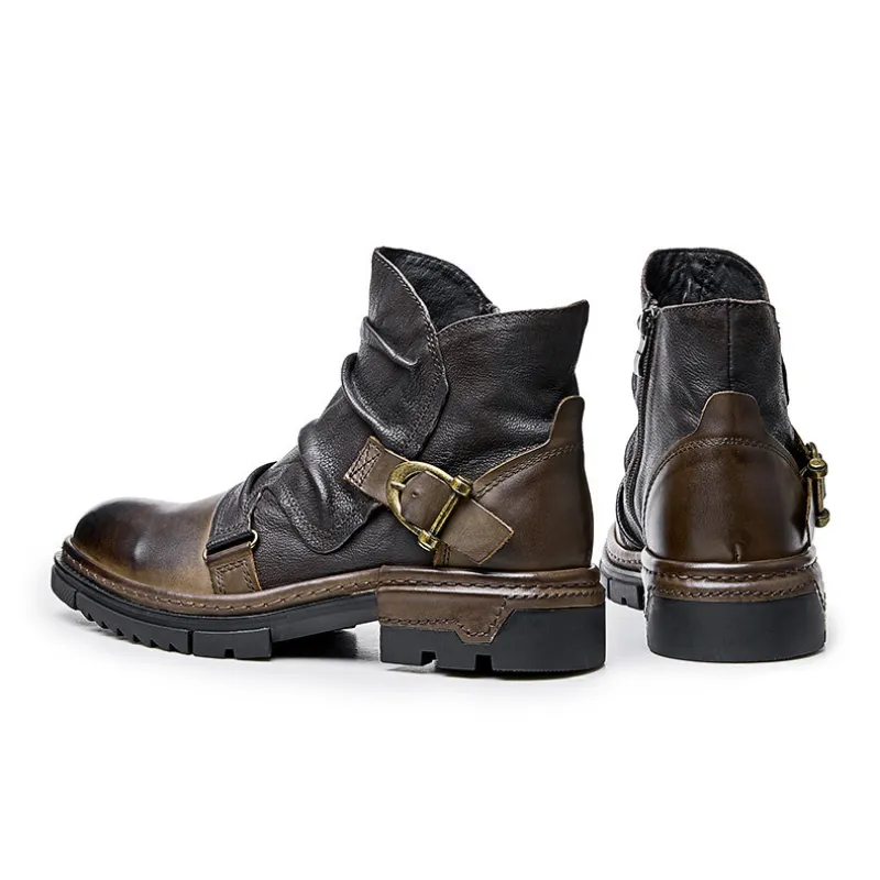 Harding Leather Biker Boots