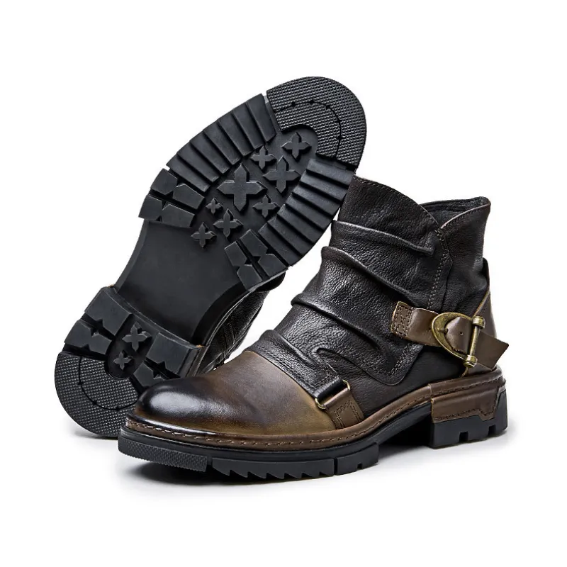 Harding Leather Biker Boots