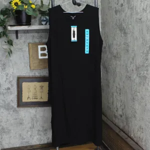 Hilary Radley Womens Soft Comfy Sleeveless Side Slit Midi Dress 1588935 Black 2X