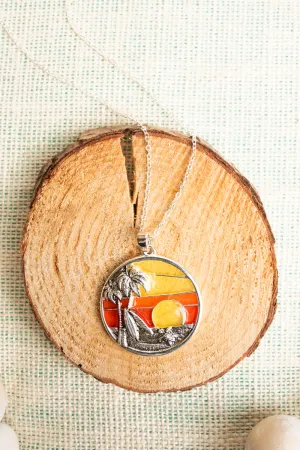 Honolulu Horizon Silvertone Necklace
