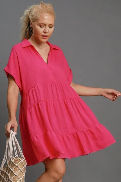 Hot Pink Tiered Dress