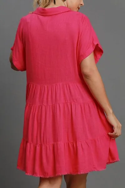 Hot Pink Tiered Dress