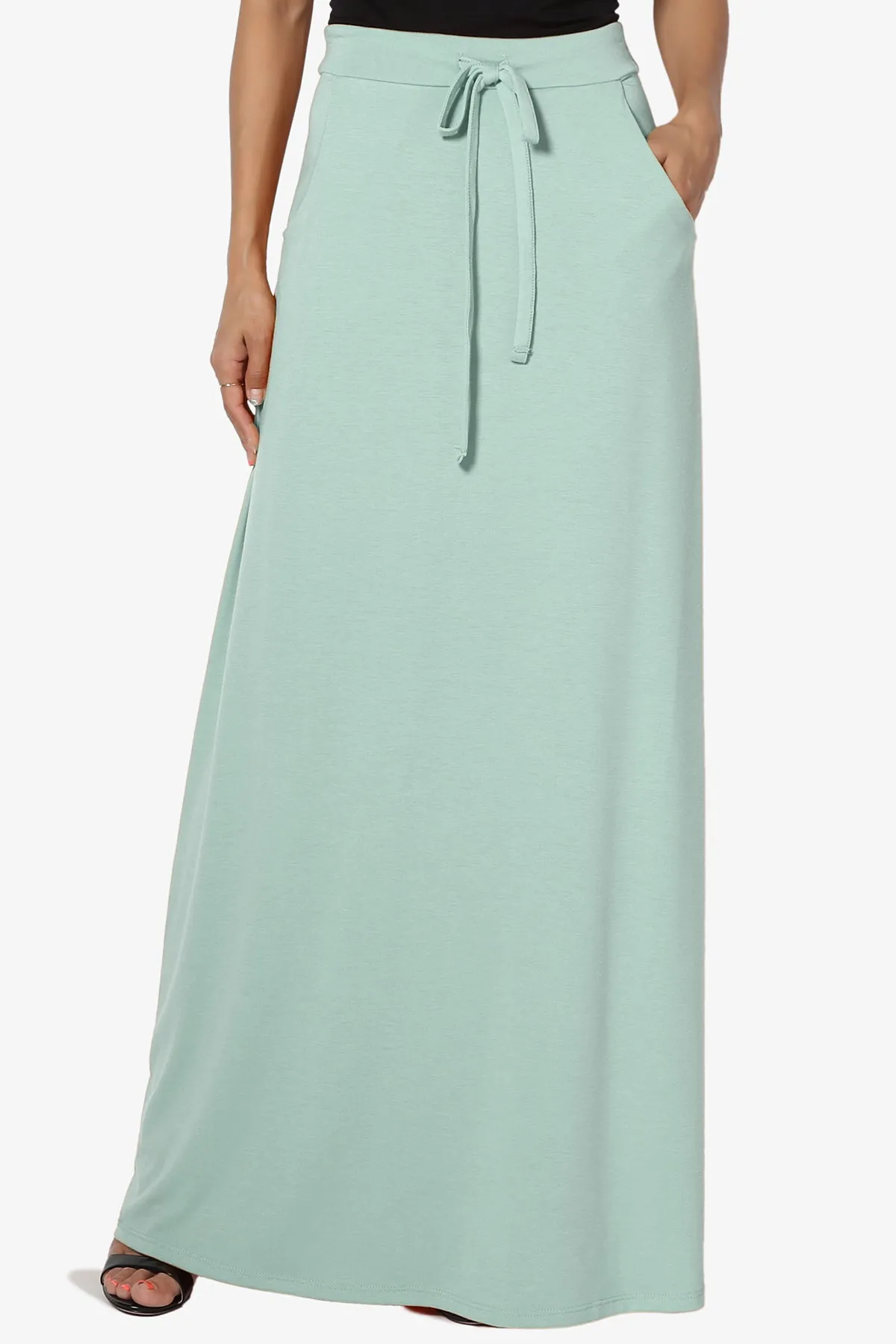 Izzie Drawstring Pocket Jersey Maxi Skirt