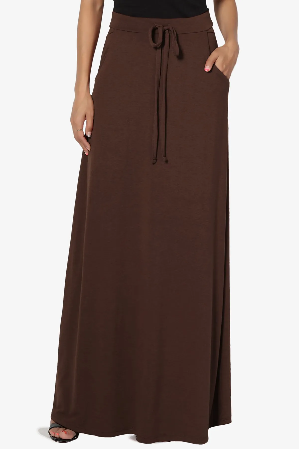 Izzie Drawstring Pocket Jersey Maxi Skirt