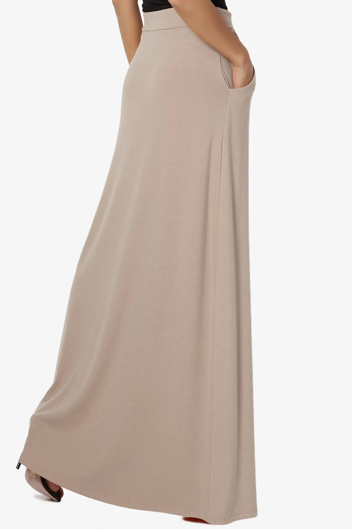 Izzie Drawstring Pocket Jersey Maxi Skirt