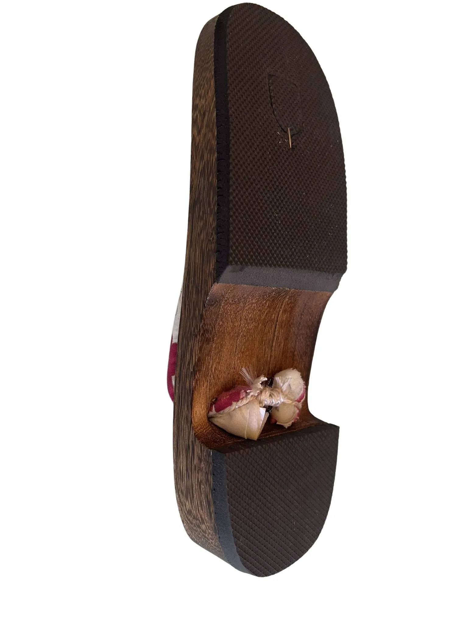Japanese Women's Wooden Geta Sandals, Sakura, Pink & Red / Traditional Japanese, Size M