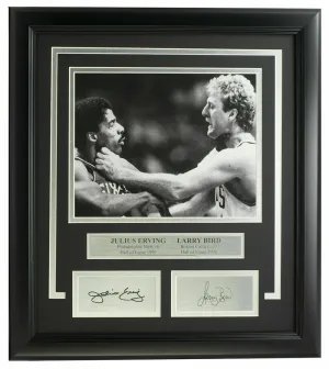 Julius Erving & Larry Bird Framed 8x10 Choke Photo w/Laser Engraved Signatures