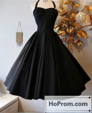 Knee Length Black A-Line Prom Dresses Homecoming Dresses
