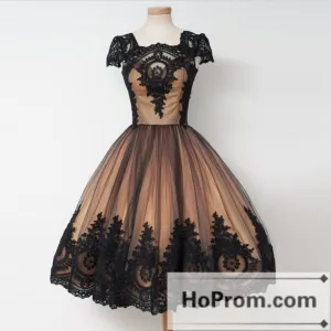 Knee Length Cap Sleeve Prom Dresses Homecoming Dresses