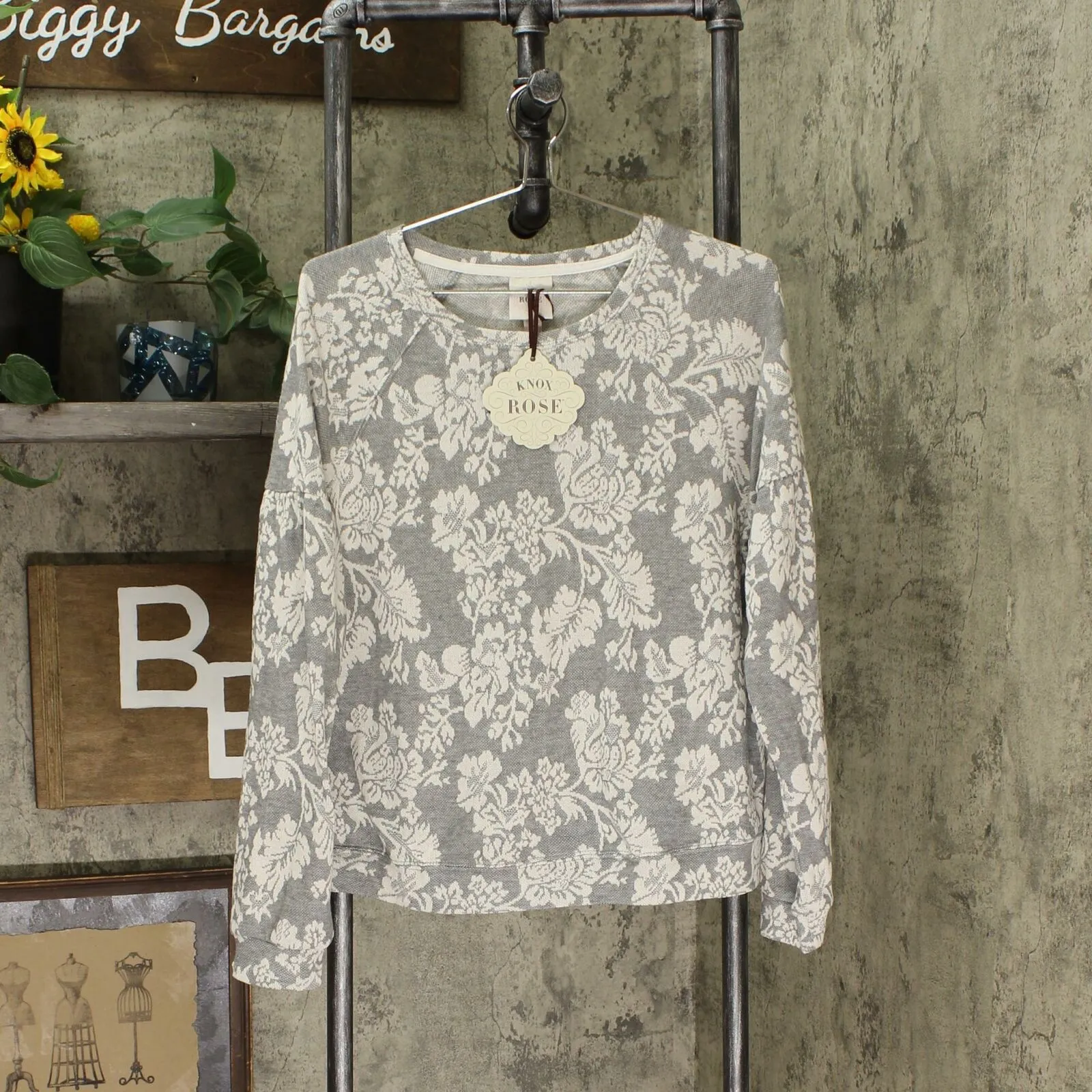 Knox Rose Women's Floral Crewneck French Terry Sweatshirt
