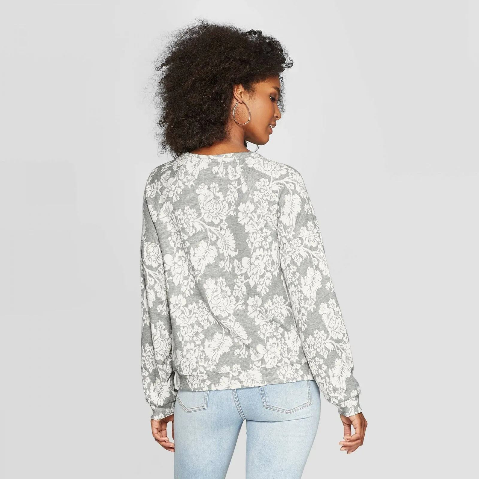 Knox Rose Women's Floral Crewneck French Terry Sweatshirt