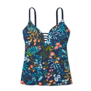 Kona Sol Women's Strappy Front Tankini Swim Top