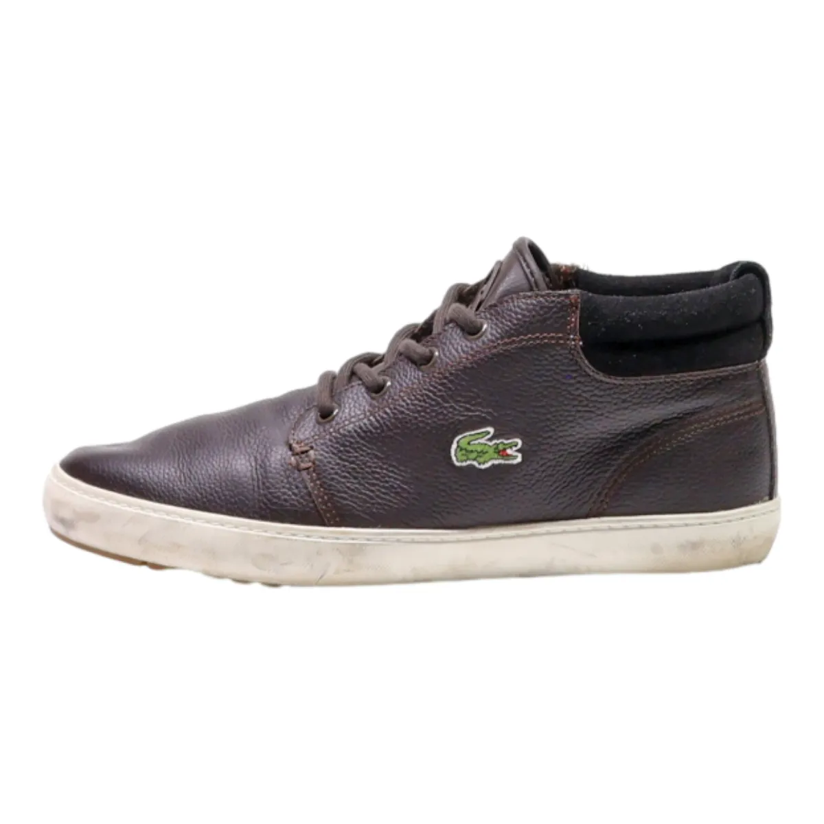LACOSTE Chukka Boots Black Leather Mens UK 8