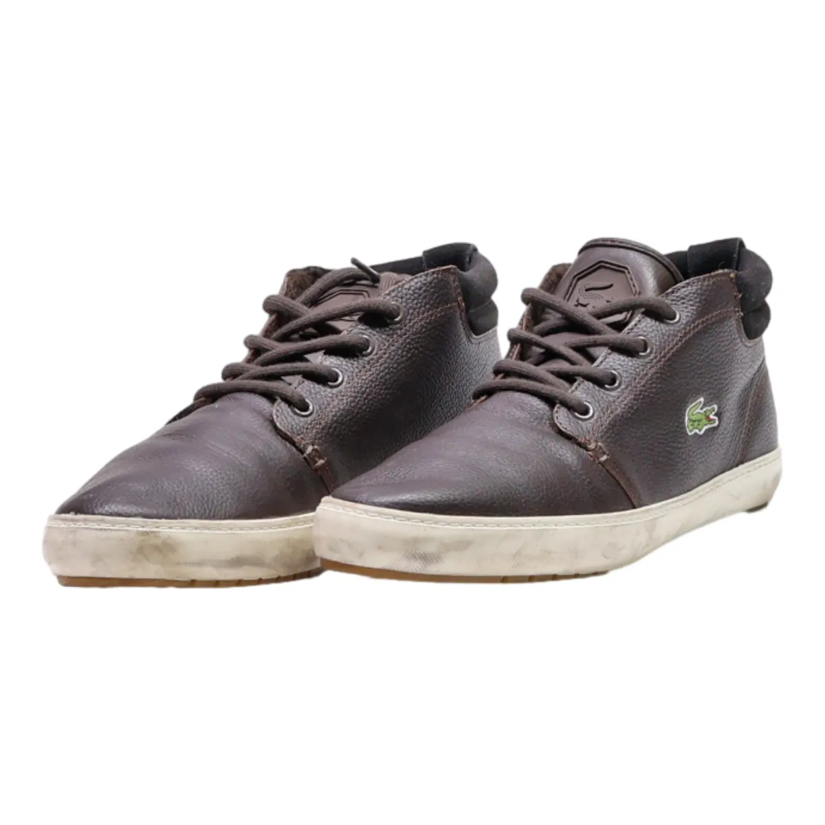 LACOSTE Chukka Boots Black Leather Mens UK 8