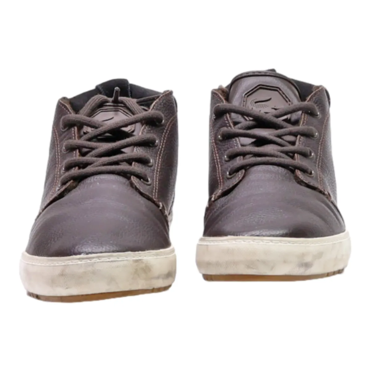 LACOSTE Chukka Boots Black Leather Mens UK 8