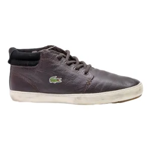 LACOSTE Chukka Boots Black Leather Mens UK 8