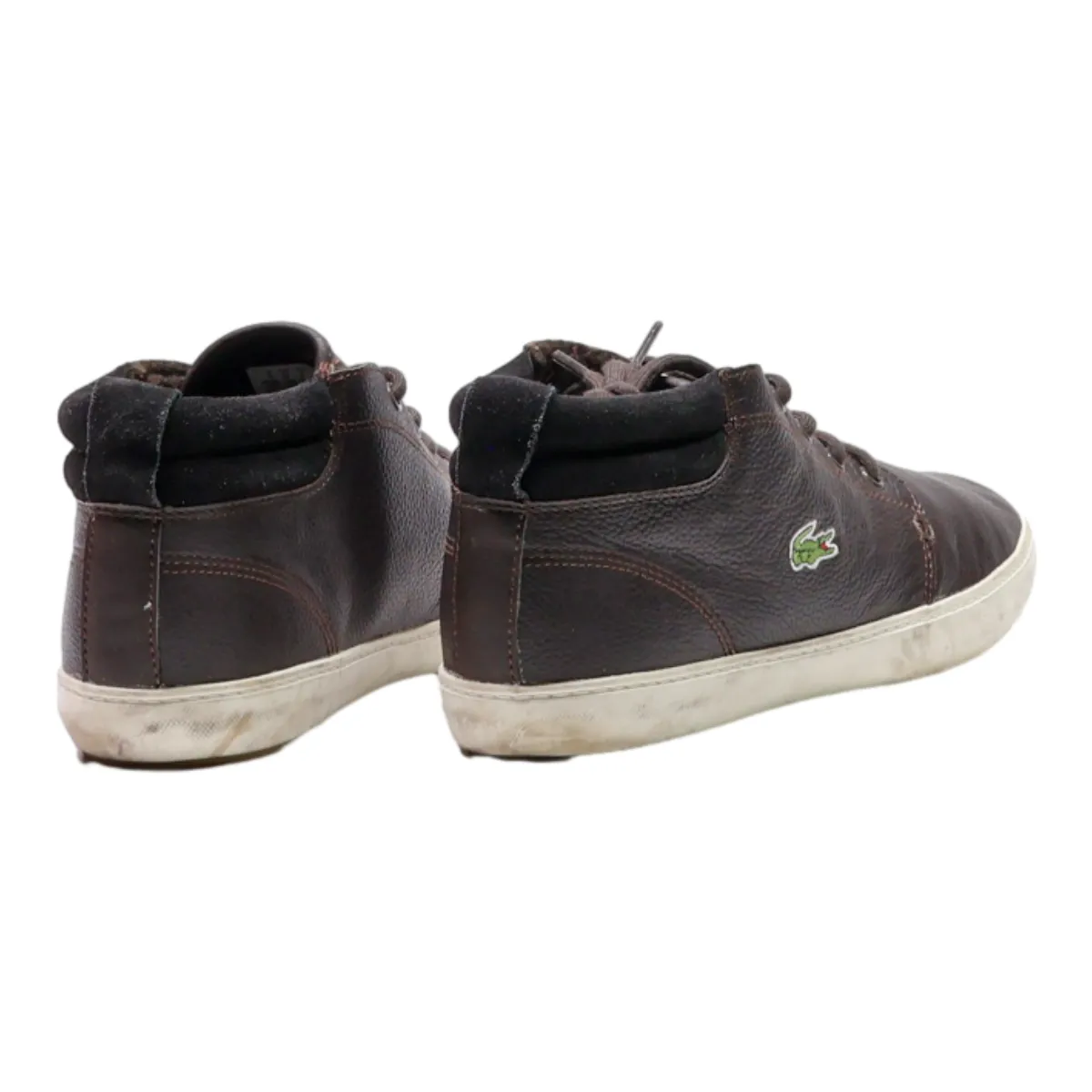 LACOSTE Chukka Boots Black Leather Mens UK 8