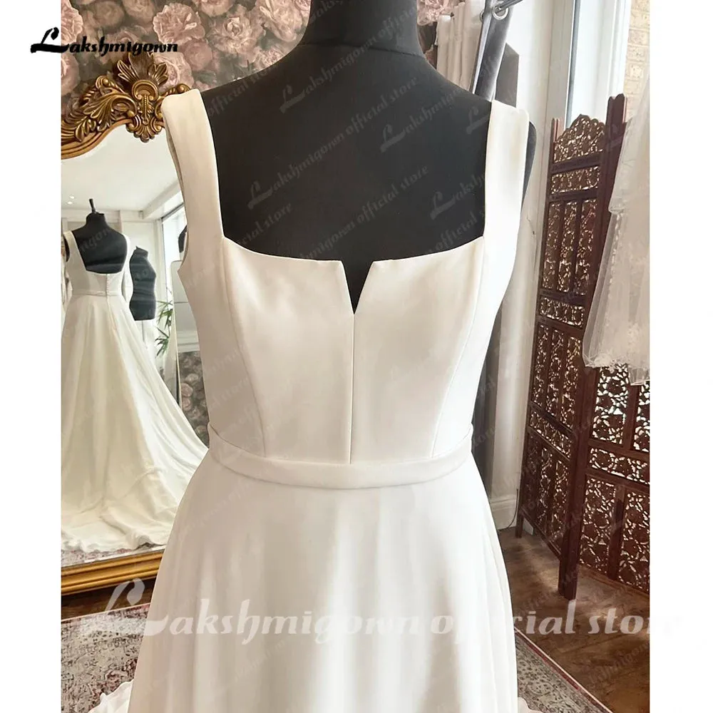 Lakshmigown Summer Boho Scoop Neck Wedding Dress for Women 2024 A line Backless Bridal Gown brautkleid lange