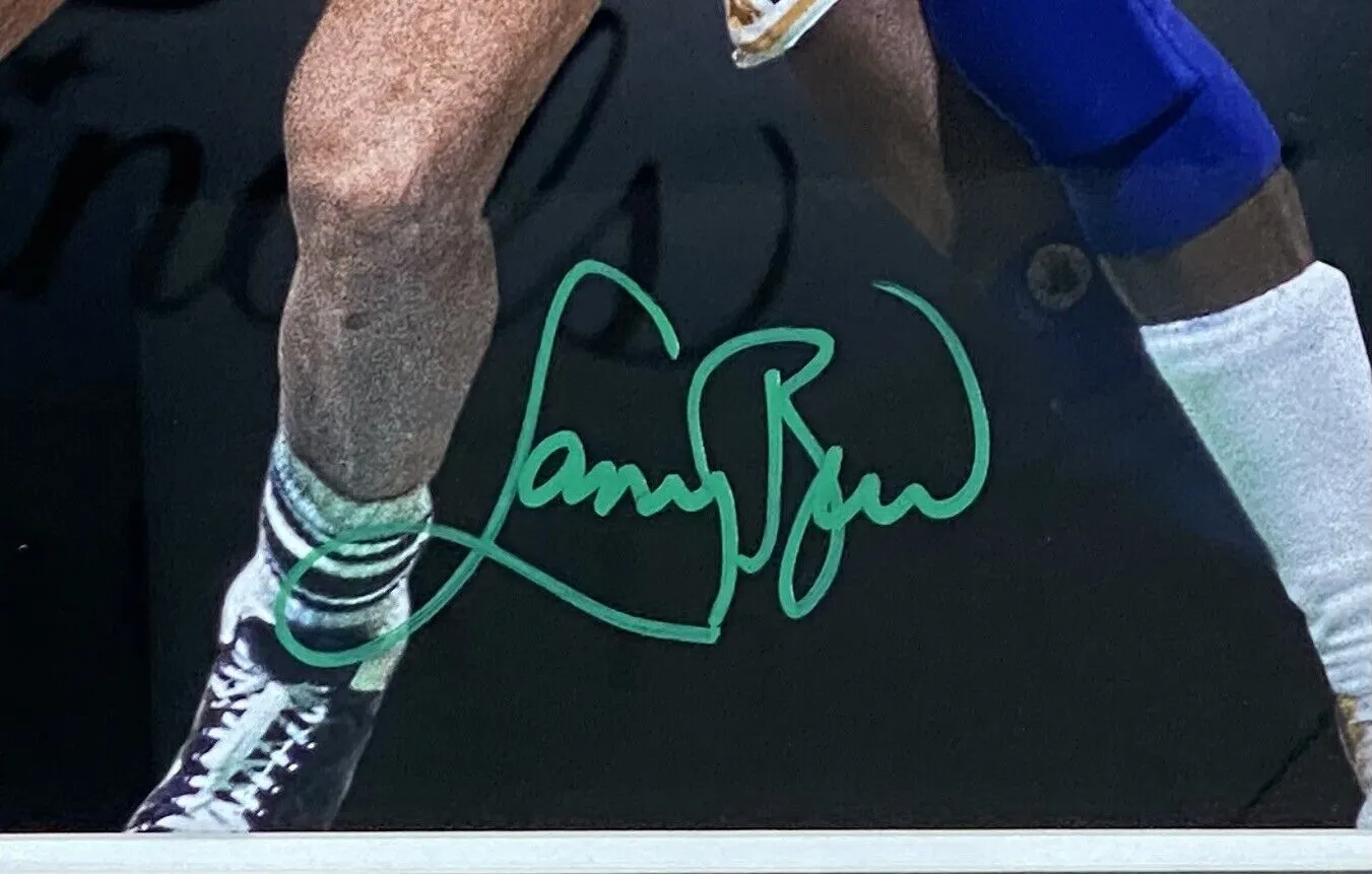 Larry Bird Signed Framed 16x20 Boston Celtics vs Magic Johnson Photo PSA ITP
