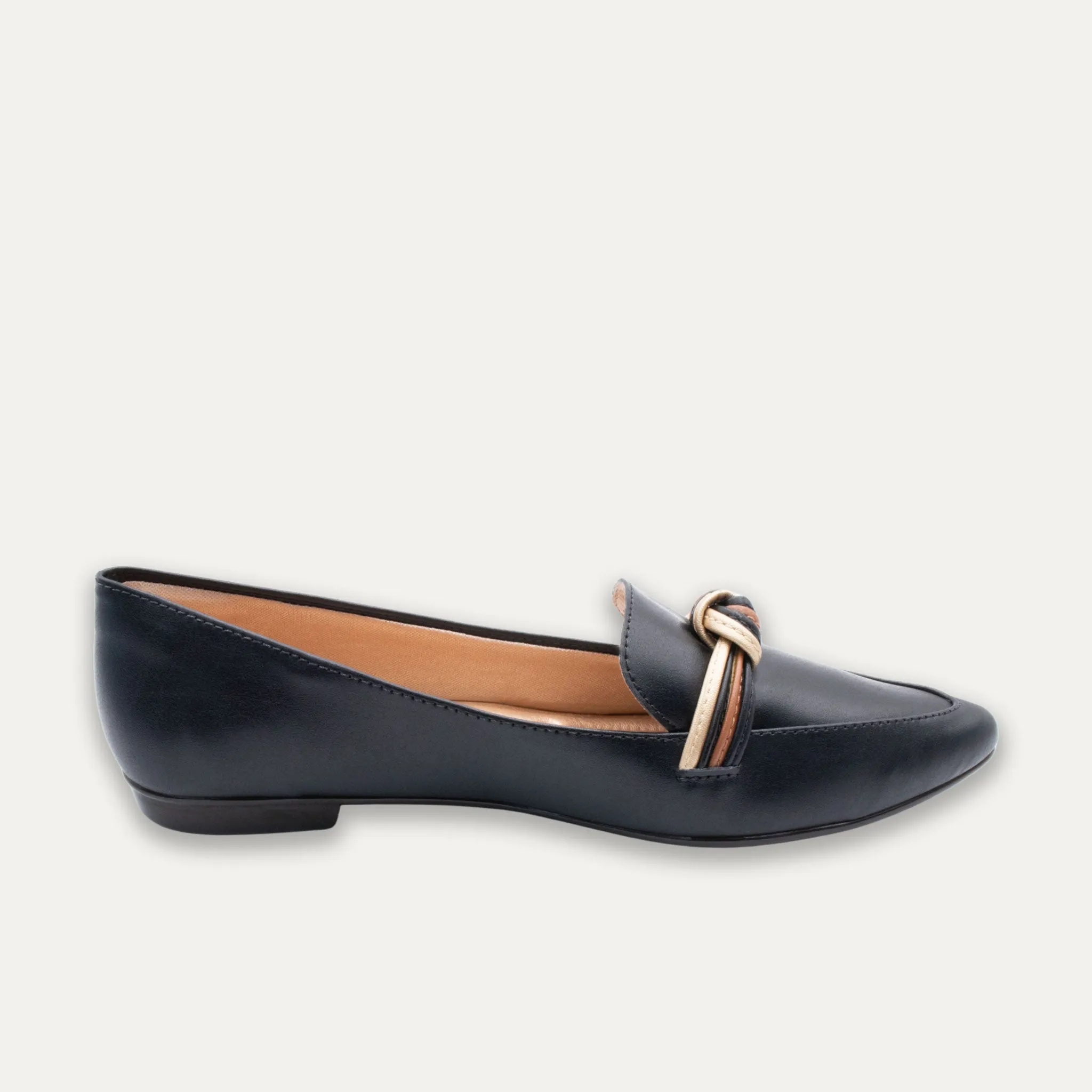 Leandra Black Knotted Loafers