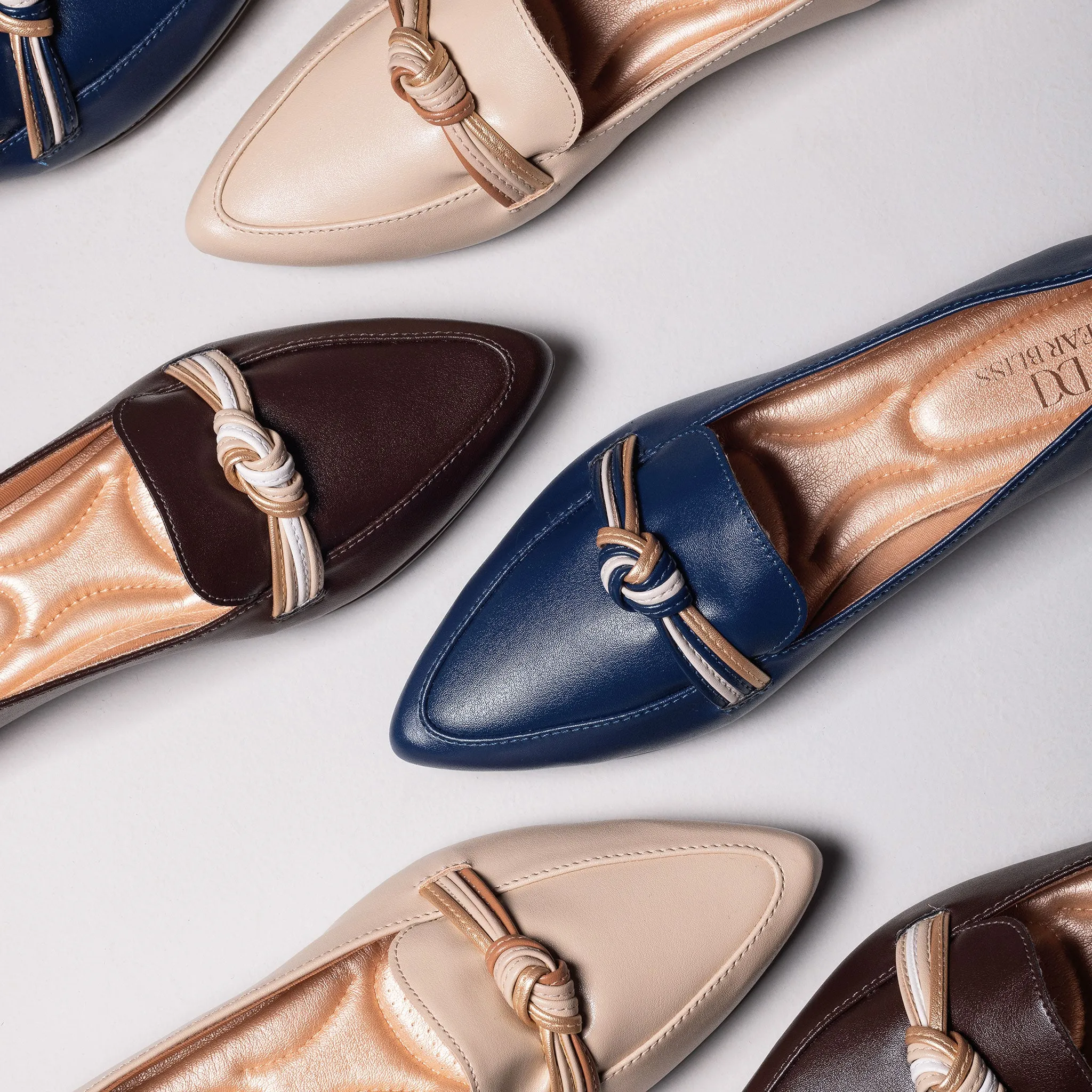Leandra Cream Knotted Loafers