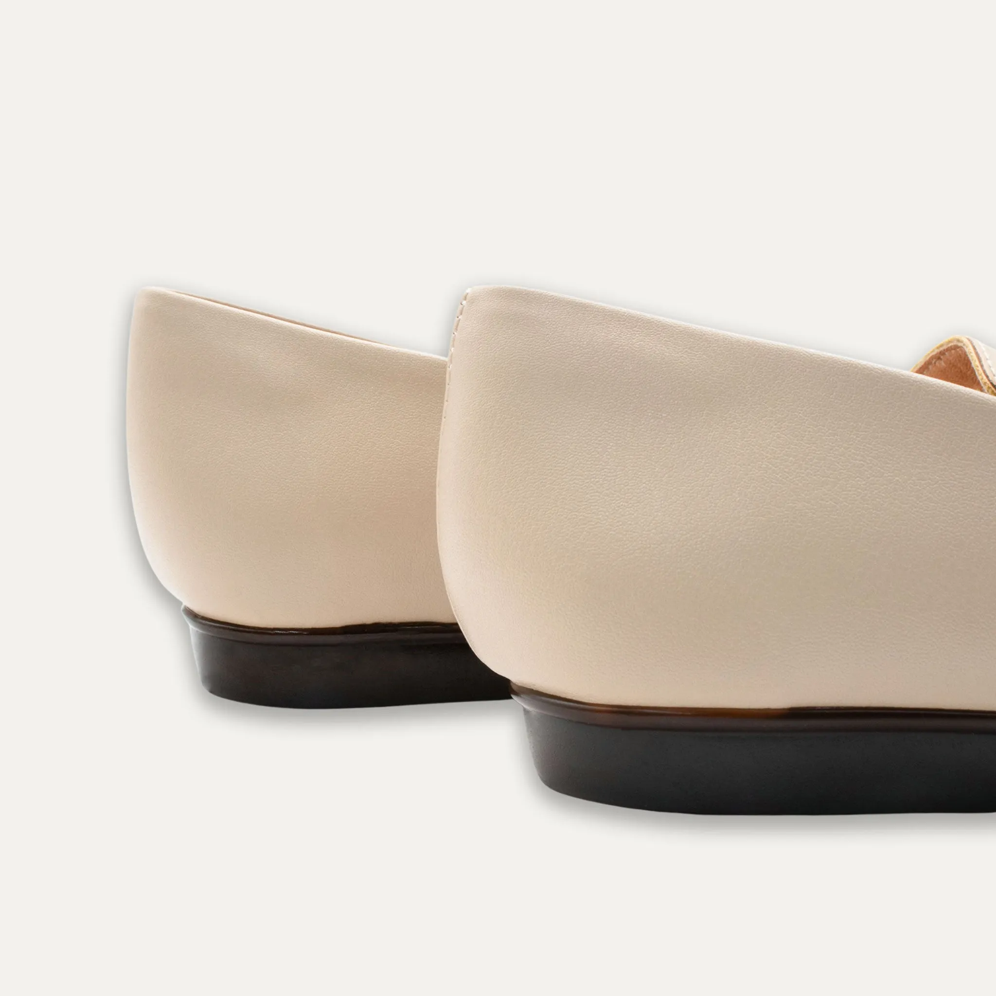 Leandra Cream Knotted Loafers