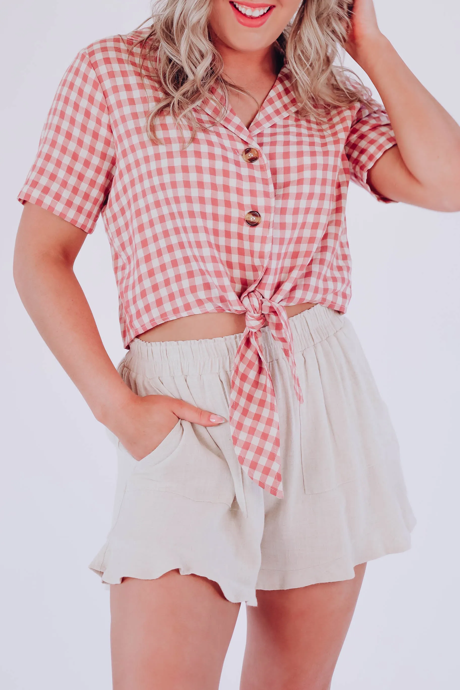 Lennox Ruffle Linen Shorts