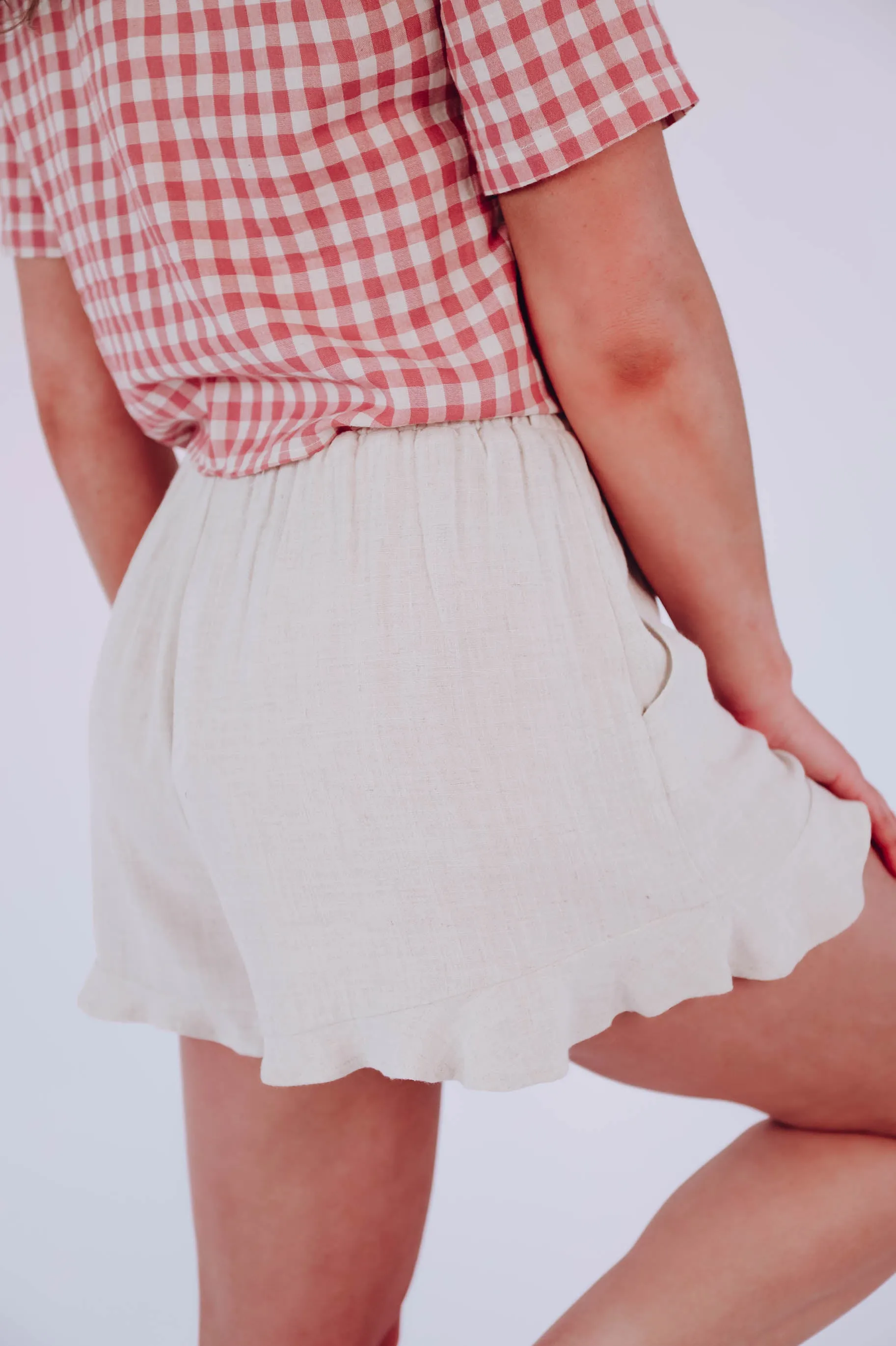Lennox Ruffle Linen Shorts
