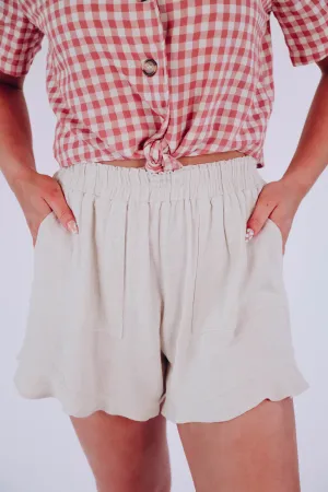 Lennox Ruffle Linen Shorts
