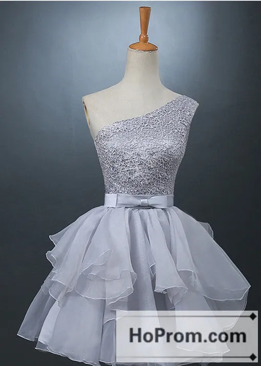 Lovely One-shoulder Short Chiffon Prom Dresses Homecoming Dresses
