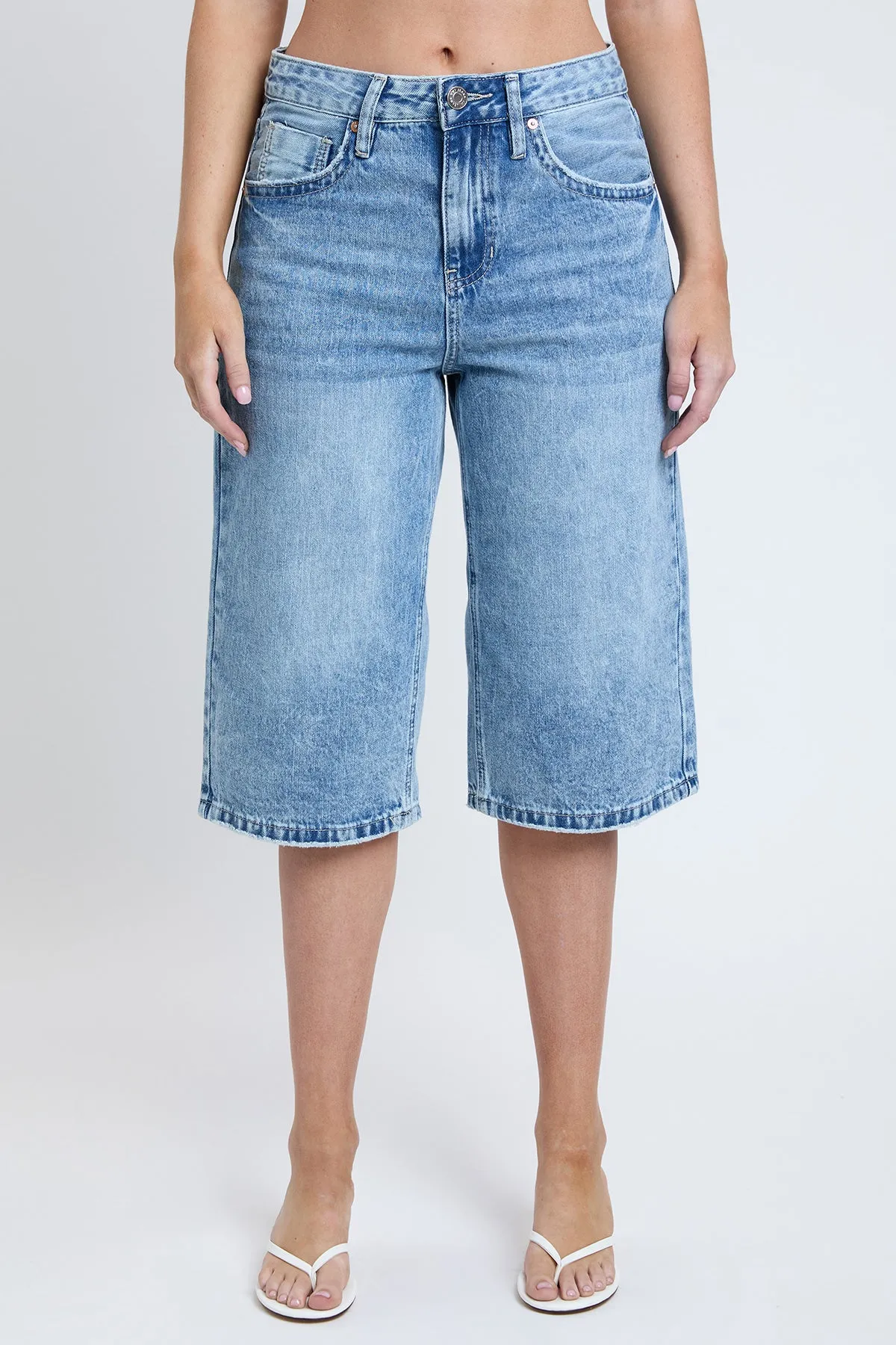 Mid Rise Relaxed Fit Rigid  Wide Leg Jorts, Pack of 12