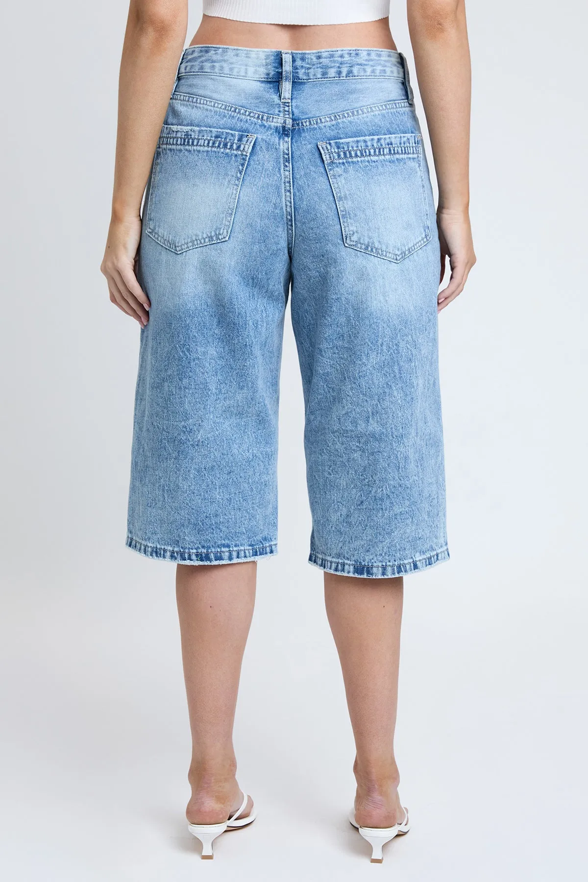 Mid Rise Relaxed Fit Rigid  Wide Leg Jorts, Pack of 12