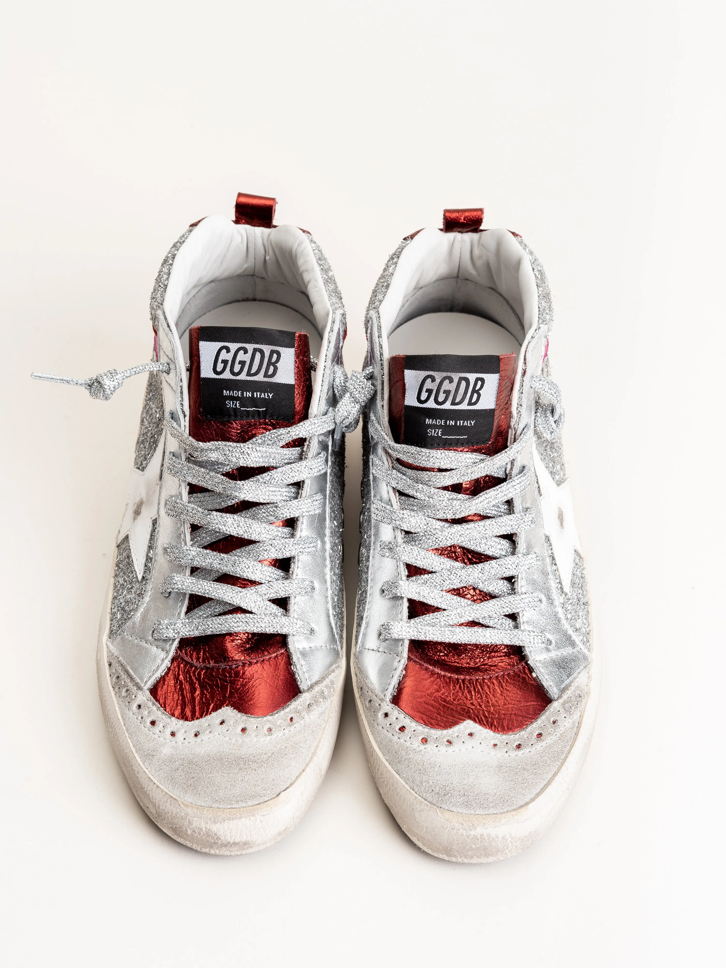 mid star sneaker - silver glitter-pink