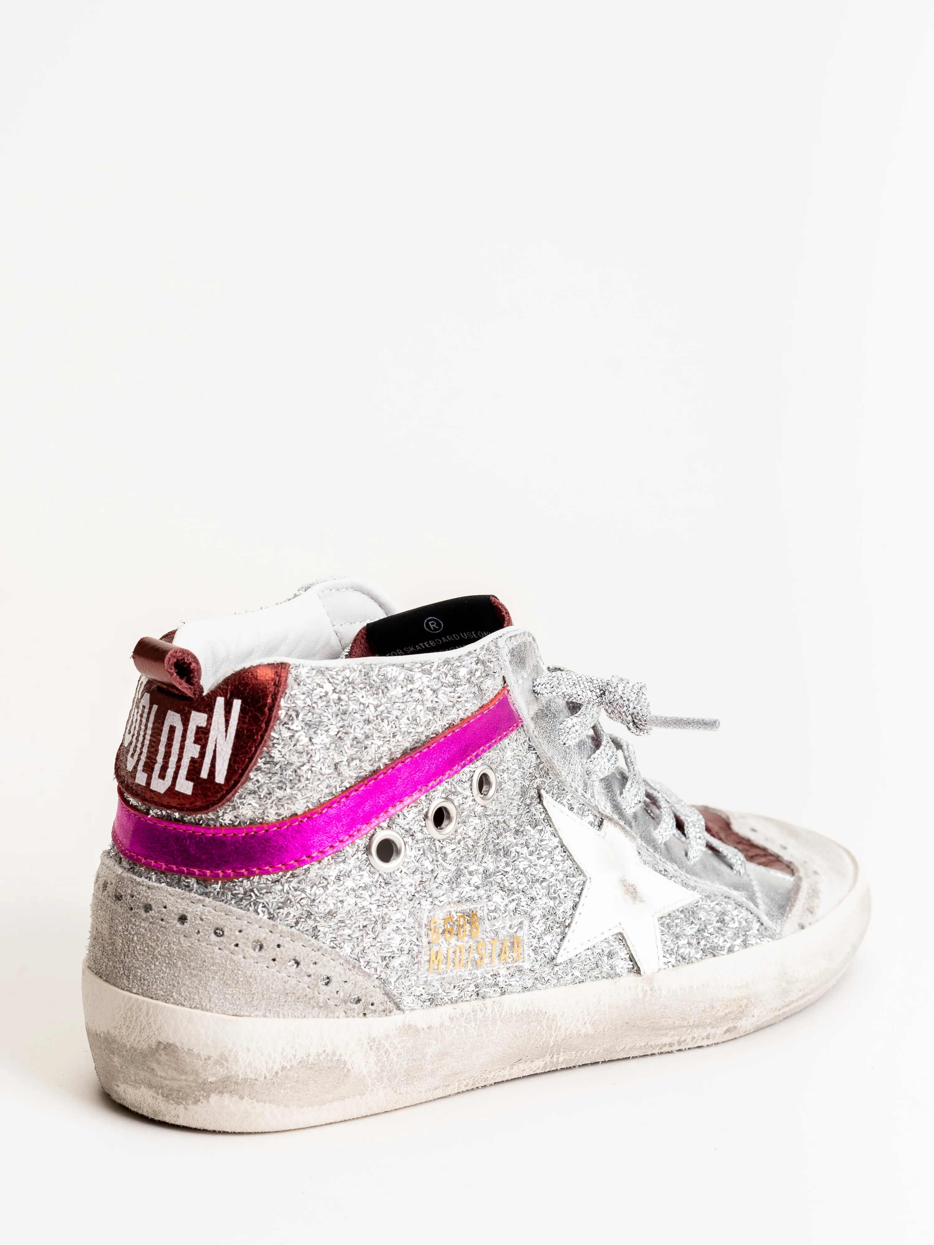 mid star sneaker - silver glitter-pink