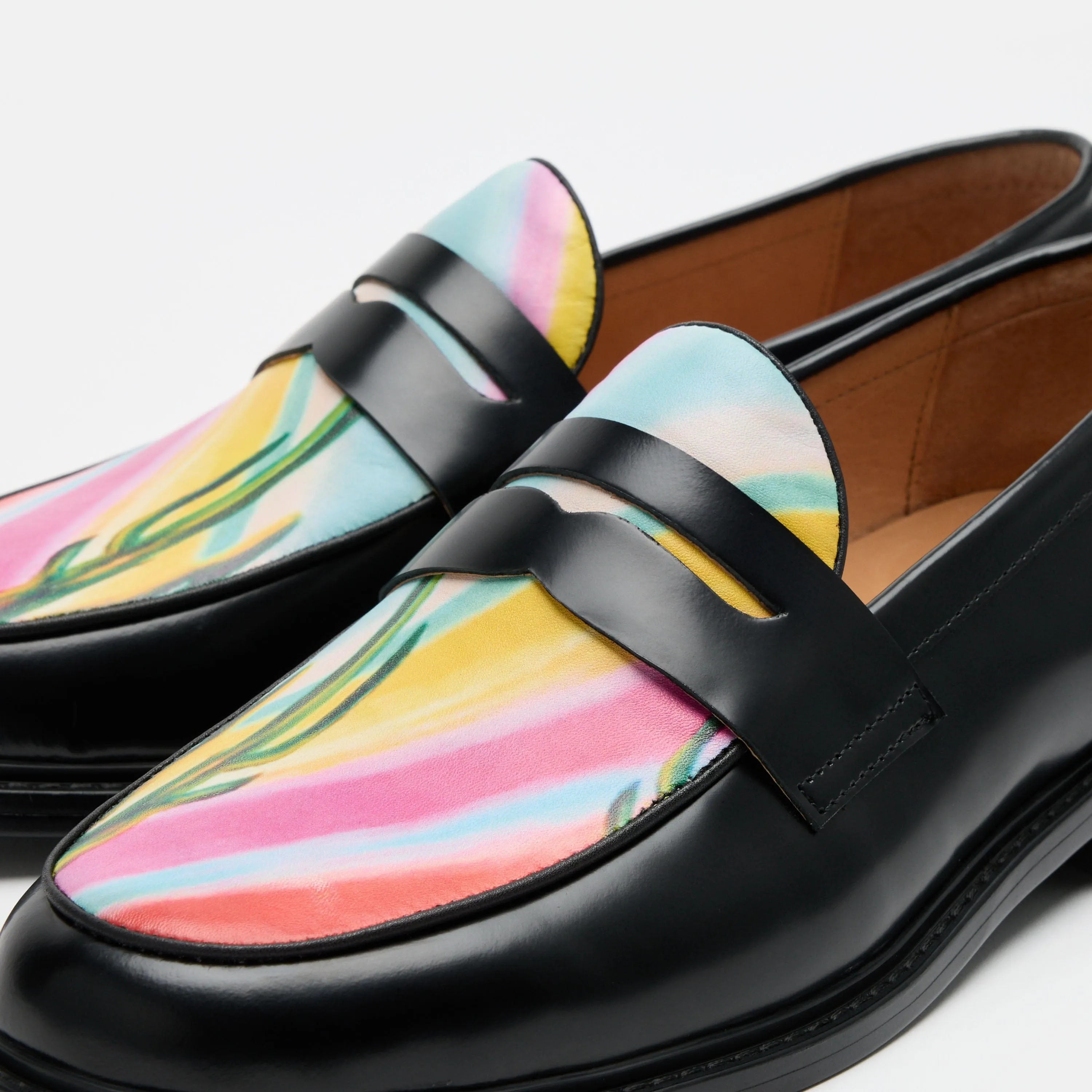 Ms. Calum Cactus Leather Penny Loafers